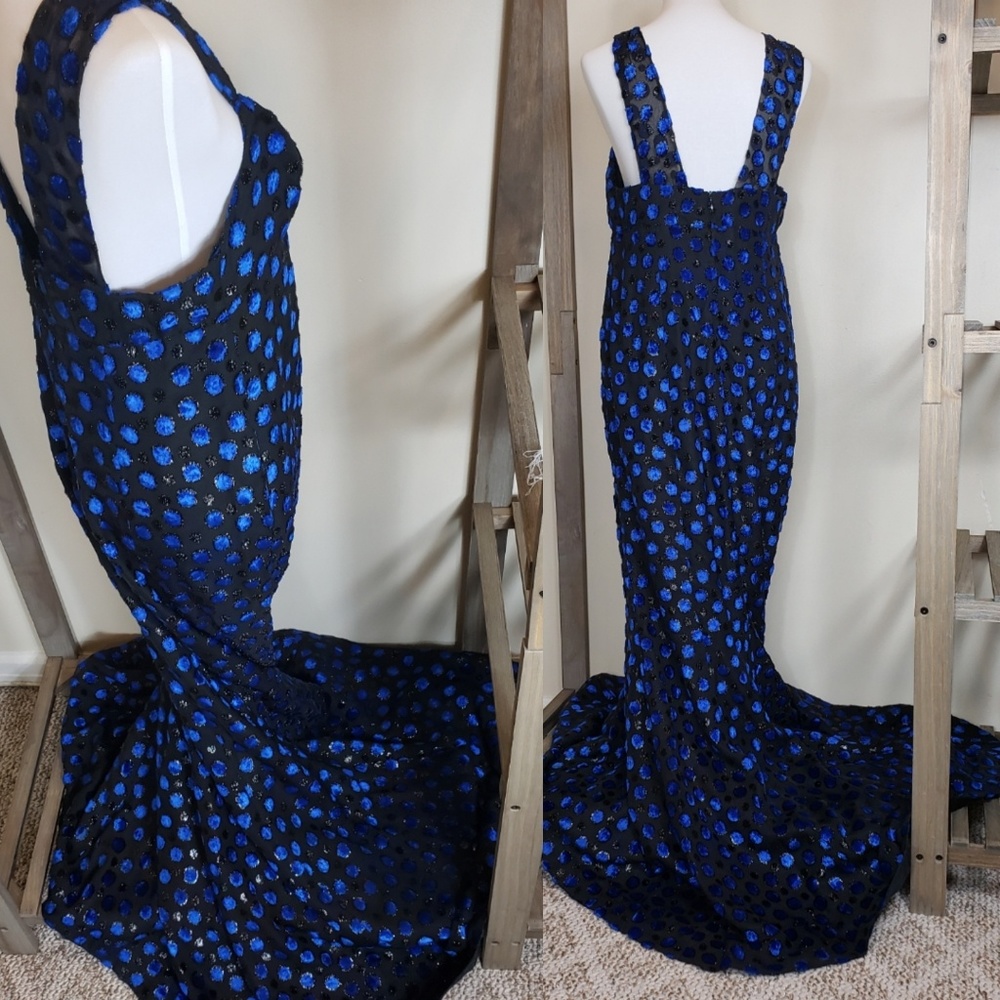 Herbert Vanstephens Blue Dot Formal Evening Gown
